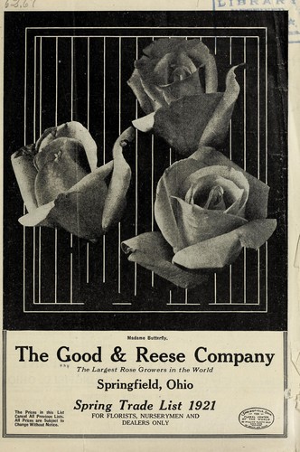 Cover for Spring trade list 1921