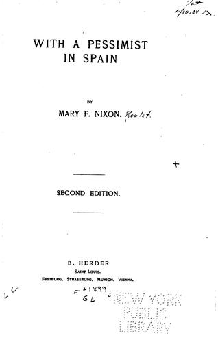 Cover for With a pessimist in Spain