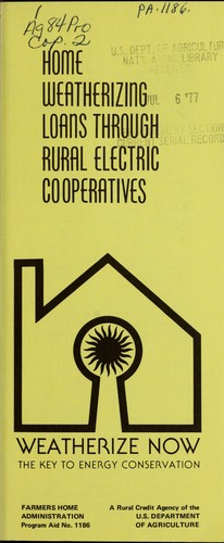 Cover for Home weatherizing loans through rural electric cooperatives