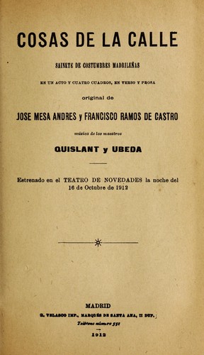 Cover for Cosas de la calle