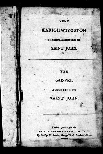 Cover for Nene Karighwiyoston tsinihorighhoten ne Saint John