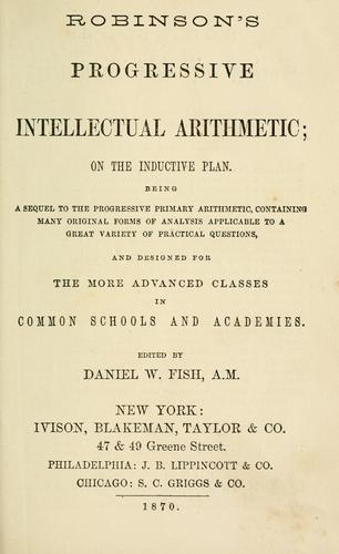 Cover for Robinson's progressive intellectual arithmetic