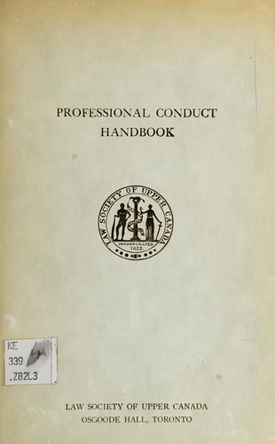 Cover for Professional conduct handbook.