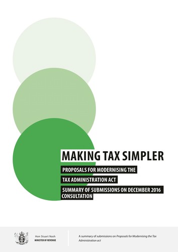 Cover for Making tax simpler – Proposals for modernising the Tax Administration Act