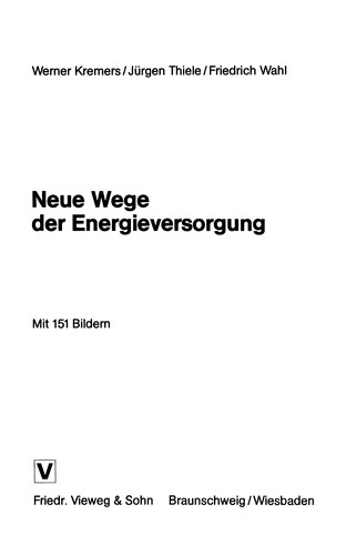 Cover for Neue Wege der Energieversorgung