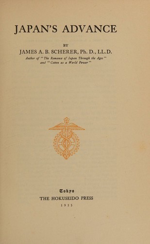 Cover for Japan's advance,