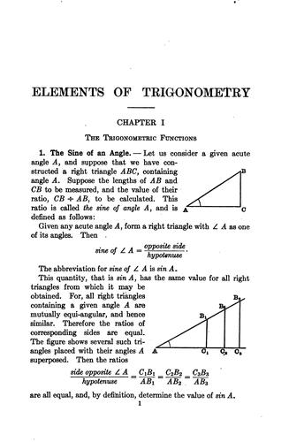 Cover for Elements of trigonometry