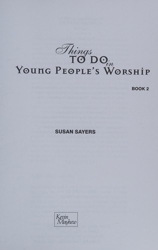 Cover for Things to Do in Young People's Worship