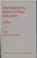 Cover for Progress in behavioral studies