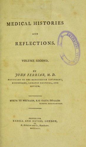 Cover for Medical histories and reflections
