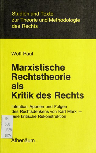 Cover for Marxistische Rechtstheorie als Kritik des Rechts