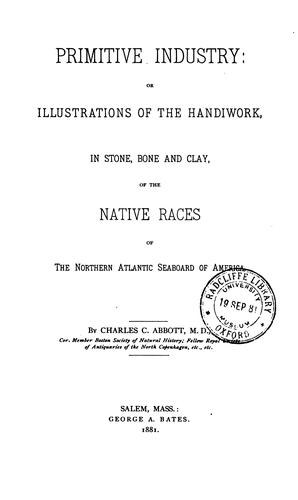 Cover for Primitive industry: or, Illustrations of the handiwork ... of the native races of the northern ...