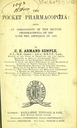 Cover for The pocket pharmacopoeia