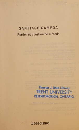 Cover for Perder es cuestion de metodo / Losing is a Matter of Method (Spanish Edition)
