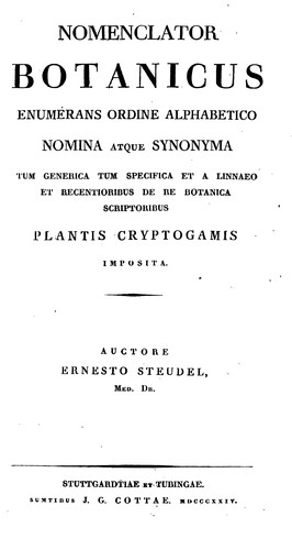 Cover for Nomenclator botanicus: enumerans ordine alphabetico nomina atque synonyma, tum generica tum ...