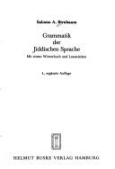 Cover for Grammatik der jiddischen Sprache