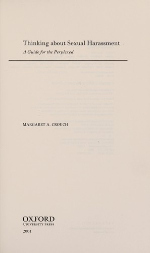 Cover for Thinking about sexual harassment