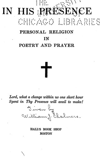 Cover for In his presence