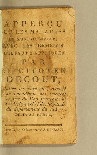 Cover for Apperçu sur les maladies de Saint-Domingue