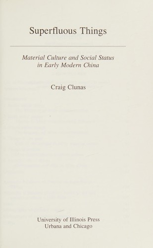 Cover for Superfluous things