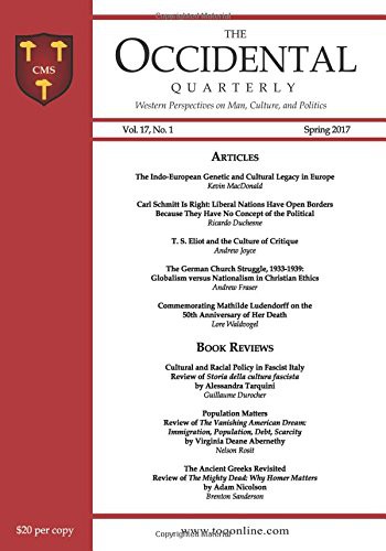 Cover for The Occidental Quarterly