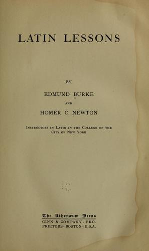 Cover for Latin lessons
