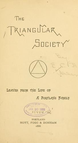 Cover for The triangular society.