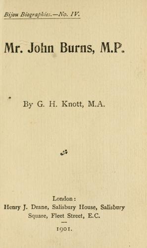 Cover for Mr. John Burns, M.P.