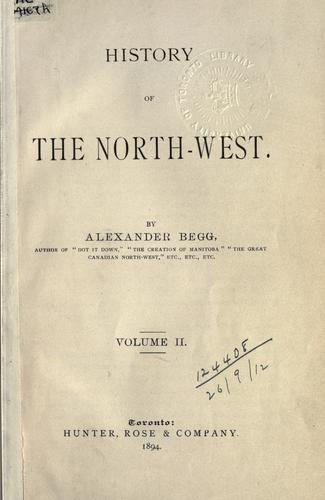 Cover for History of the North-West