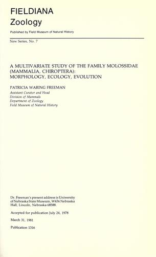 Cover for A multivariate study of the family molossidae (mammalia, chiroptera)