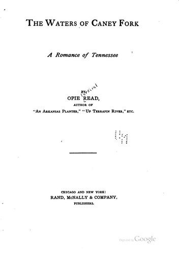 Cover for The Waters of Caney Fork: A Romance of Tennessee