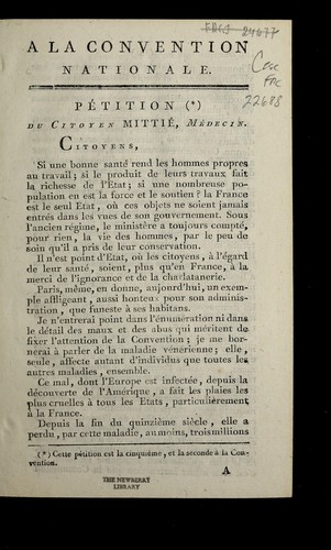 Cover for Petition du citoyen Mittie , me decin