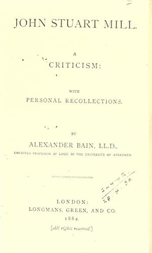 Cover for John Stuart Mill