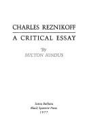 Cover for Charles Reznikoff