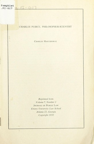 Cover for Charles Peirce, Philospher-Scientist