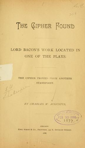 Cover for The cipher found