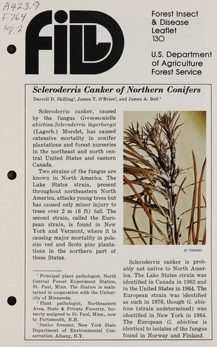 Cover for Scleroderris canker of northern conifers