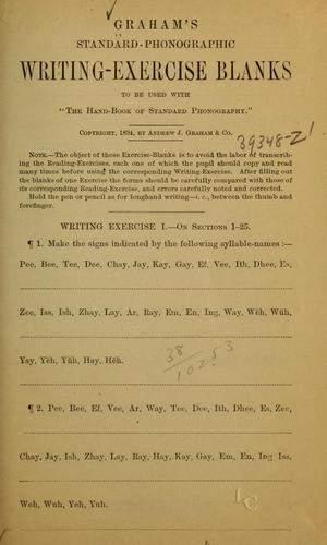 Cover for Graham's standard-phonographic writing-exercise blanks to be used with "The hand-book of standard-phonography."