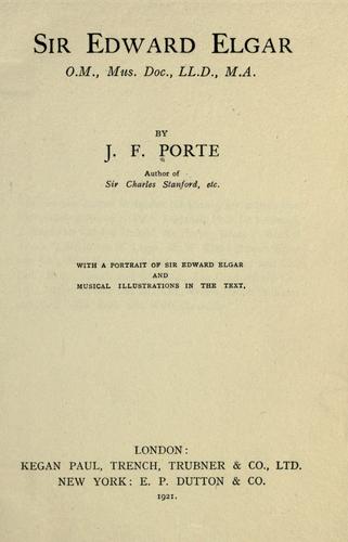 Cover for Sir Edward Elgar