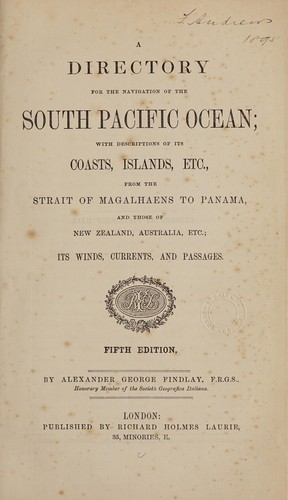 Cover for A directory for the navigation of the South Pacific Ocean