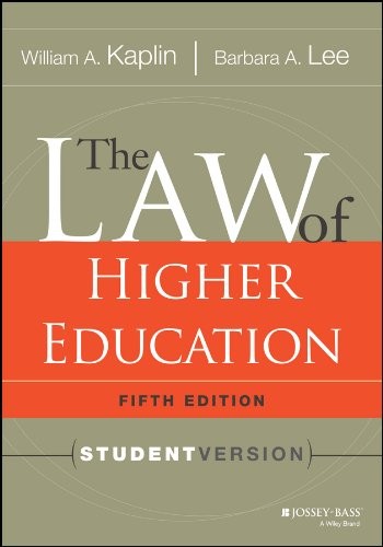 Cover for The Law of Higher Education, 5th Edition