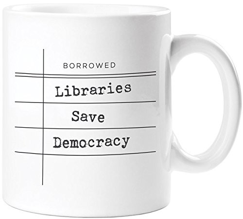 Cover for Libraries Save Democracy Mug