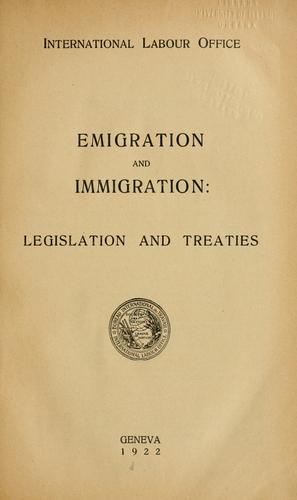 Cover for Emigration and immigration
