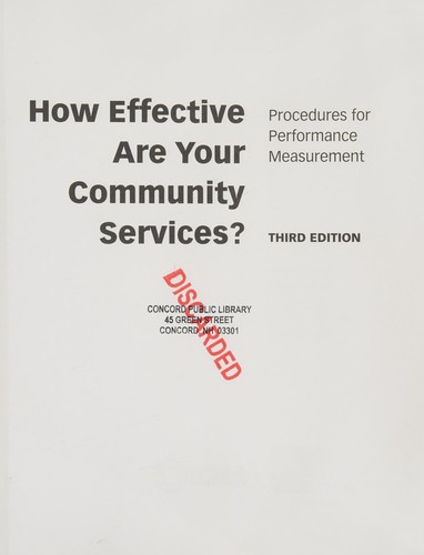 Cover for How effective are your community services?