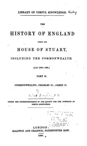 Cover for The history of England under the house of Stuart, including the Commonwealth.