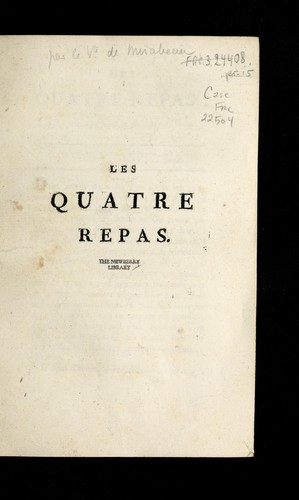 Cover for Les quatre repas