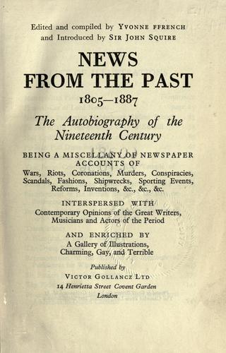 Cover for News from the past, 1805-1887