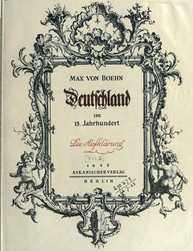 Cover for Deutschland im 18. Jahrhundert.