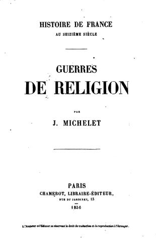 Cover for Guerres de religion