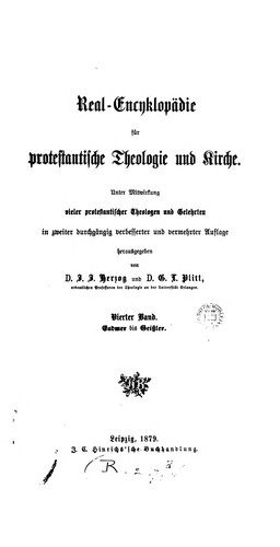 Cover for Real-Encyklopädie für protestantische Theologie und Kirche. [With] Generalregisterband. Unter ...